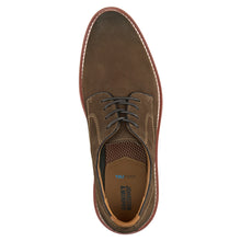 Load image into Gallery viewer, Dark Brown With Beige Sole Johnston And Murphy Men&#39;s Upton Plain Toe Water Resistant Nubuck Casual Oxford Top View
