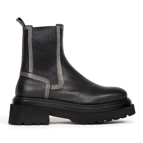 Black Homers Women's 21101 Bufalino Leather Platform Chelsea Boot