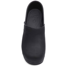 Load image into Gallery viewer, Black Dansko Women&#39;s Professional Oiled Leather Clog Narrow Width Top View
