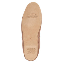 Load image into Gallery viewer, Nut Light Brown Draper of Glastonbury Men&#39;s Anton Suede Closed Black Slipper Sheepskin Lined Sole View
