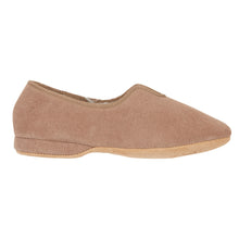 Load image into Gallery viewer, Nut Brownish Grey Draper Of Glastonbury Women&#39;s Belinda Suede Sheepskin Lined Slipper Side View
