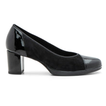 Load image into Gallery viewer, Black Ara Women&#39;s Concord Suede And Patent Pump Side View
