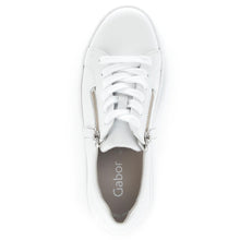 Load image into Gallery viewer, White Gabor Women&#39;s 23200 Leather Casual Platform Sneaker Top View
