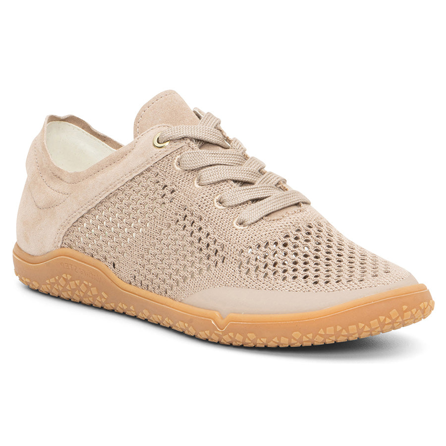 Sand Beige Ara Women's Noel Bamboo Stretch And Suede Sneaker Profile View