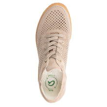 Load image into Gallery viewer, Sand Beige Ara Women&#39;s Noel Bamboo Stretch And Suede Sneaker Top View
