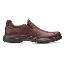 Load image into Gallery viewer, Mahogany Lace Clarks Men&#39;s Un Brawkeylace Leather Casual Slip On Side View
