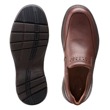 Load image into Gallery viewer, Mahogany Lace Clarks Men&#39;s Un Brawkeylace Leather Casual Slip On Top And Sole View
