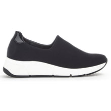 Load image into Gallery viewer, Black With White Gabor Women&#39;s 26482 Stretch Slip On Sneaker Side View
