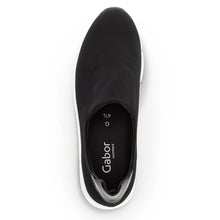 Load image into Gallery viewer, Black With White Gabor Women&#39;s 26482 Stretch Slip On Sneaker Top View
