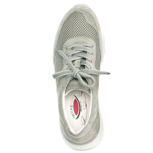 Load image into Gallery viewer, Pino Green And White Gabor Women&#39;s 26897 Nubuck And Mesh Walking Sneaker Top View
