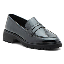 Load image into Gallery viewer, Black Ara Women&#39;s Karina Patent Dressy Block Heel Penny Loafer Profile View
