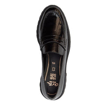 Load image into Gallery viewer, Black Ara Women&#39;s Karina Patent Dressy Block Heel Penny Loafer Top View

