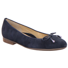 Load image into Gallery viewer, Blau Blue Ara Women&#39;s Scout Samtchevro Ballet Flat With Bow Accent Profile View View

