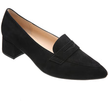 Load image into Gallery viewer, Black Gabor Women&#39;s 31442 Suede Dress Pump Profile View
