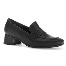 Load image into Gallery viewer, Black Gabor Women&#39;s 32124 Leather Dress Pump Loafer Low Mid Heel Profile View
