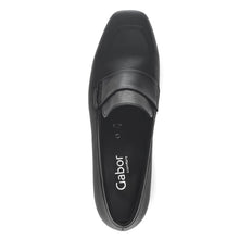 Load image into Gallery viewer, Black Gabor Women&#39;s 32124 Leather Dress Pump Loafer Low Mid Heel Top View
