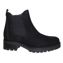 Load image into Gallery viewer, Black Gabor Women&#39;s 32781 Nubuck Inner Zip Chelsea Boot Side View
