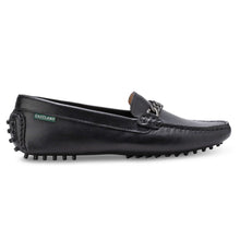 Load image into Gallery viewer, Black Eastland Women&#39;s Sawgrass Leather Driving Moc With Link Adornment Side View
