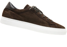 Load image into Gallery viewer, Brown With White Sole To Boot New York Men&#39;s Derrick Suede Casual Sneaker Side View
