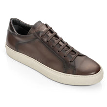 Load image into Gallery viewer, Moro Dark Brown With Off White Sole To Boot NY Men&#39;s Pescara Leather Casual Sneaker Profile View
