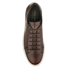 Load image into Gallery viewer, Moro Dark Brown With Off White Sole To Boot NY Men&#39;s Pescara Leather Casual Sneaker Top View
