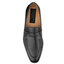 Load image into Gallery viewer, Black To Boot New York Men&#39;s Tesoro Dress Penny Loafer Top View

