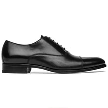 Load image into Gallery viewer, Black To Boot New York Men&#39;s Forley Leather Casual Cap Toe Oxford Side View
