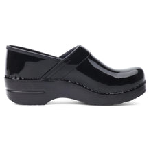 Load image into Gallery viewer, Black Dansko Women&#39;s Professional Patent Clog Side View
