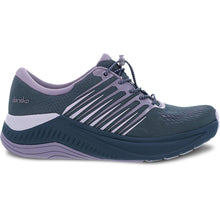 Load image into Gallery viewer, Denim Blue With Purple Dansko Women&#39;s Penni Stain Resistant Mesh Athletic Sneaker Side View
