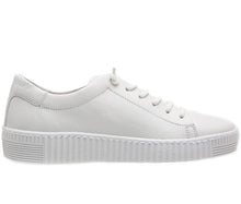 Load image into Gallery viewer, White Gabor Women&#39;s 43331 Leather Casual Sneaker Side View
