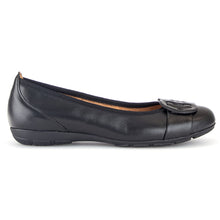 Load image into Gallery viewer, Black Gabor Women&#39;s 44163 Leather Ballet Flat Side View
