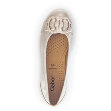 Load image into Gallery viewer, Puder Light Gold With Brown Sole Gabor Women&#39;s 44163 Metallic Leather Ballet Flat Top View
