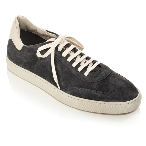 Dark Grey With White To Boot New York Solaro Suede Casual Sneaker Profile View
