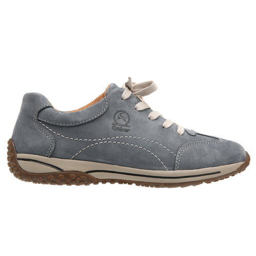 River Blue With Beige And Brown Sole Gabor Women's 46385 Suede Casual Sneaker Side View