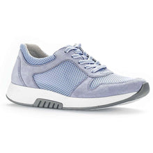 Load image into Gallery viewer, Lavender Bluish Purple With White Gabor Women&#39;s 46946 Mesh And Samtchevreau Casual Sneaker Profile View
