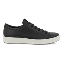 Load image into Gallery viewer, Black With White Sole Ecco Men&#39;s Soft 7 City Sneaker Nubuck Casual Sneaker Side View
