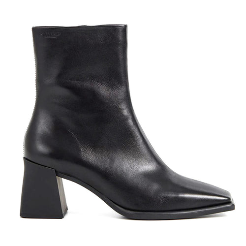Black Vagabond Women's Hedda Leather Heel Dress Ankle Boot Side Zipper