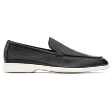 Load image into Gallery viewer, Black With White Sole To Boot New York Men&#39;s Forza Leather Casual Loafer Side View
