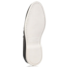 Load image into Gallery viewer, Black With White Sole To Boot New York Men&#39;s Forza Leather Casual Loafer Sole View
