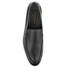 Load image into Gallery viewer, Black With White Sole To Boot New York Men&#39;s Forza Leather Casual Loafer Top View
