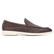 Load image into Gallery viewer, Cognac Brown With White Sole To Boot New York Men&#39;s Forza Leather Casual Loafer Side View
