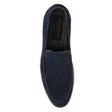 Load image into Gallery viewer, Blue With White Sole To Boot New York Men&#39;s Cassidy Suede Casual Loafer Top View
