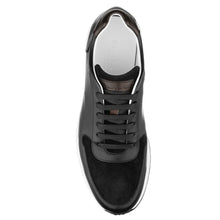 Load image into Gallery viewer, Black With White And Brown To Boot New York Men&#39;s Aegis Leather And Suede Casual Sneaker Oxford Top View
