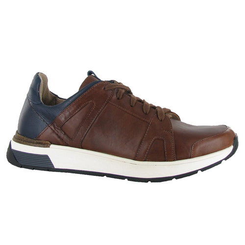 Chestnut Brown And Ink Blue With White Naot Men's Magnify Leather Casual Sneaker