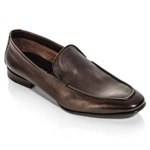 Load image into Gallery viewer, Brown With Black Sole To Boot New York Men&#39;s Thorpe Dress Slip On Profile View
