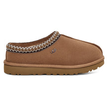 Load image into Gallery viewer, Chestnut Tan UGG Women&#39;s Tasman Suede With Embroidered Collar Slipper Side View

