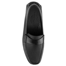 Load image into Gallery viewer, Black To Boot New York Men&#39;s Magnus Embossed Leather Driving Moc Top View
