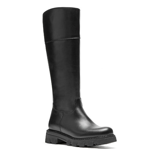 Black La Canadienne Women's Alabama Waterproof Leather Knee High Riding Boot Profile View
