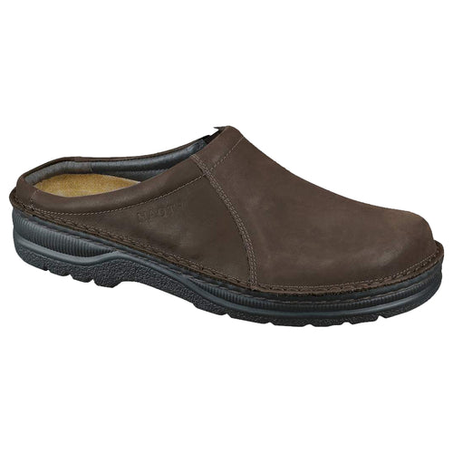 Brown With Black Sole Naot Men's Bjorn Oily Nubuck Casual Slip On Clog