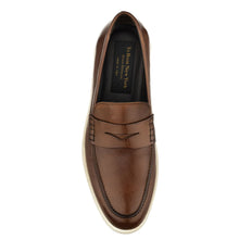 Load image into Gallery viewer, Marrone Brown With White Sole To Boot New York Men&#39;s Salina Casual Penny Loafer Top View
